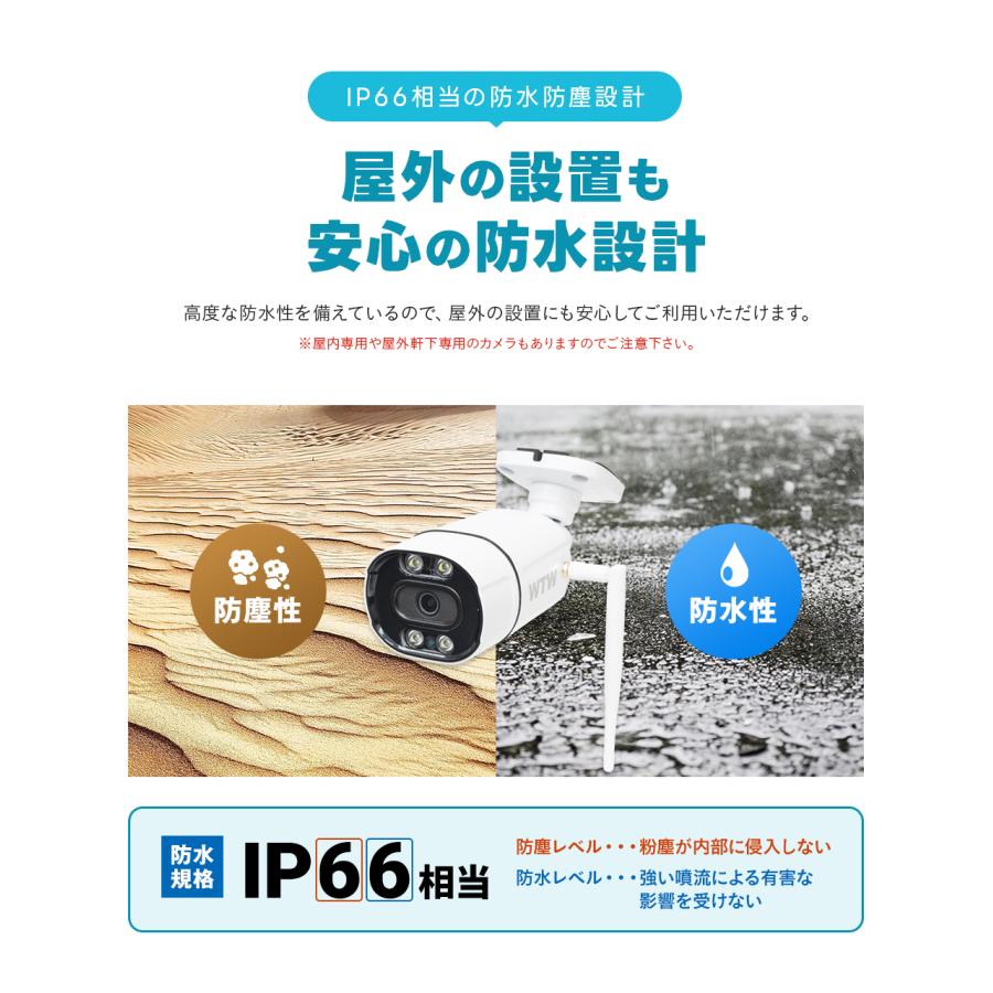 防犯カメラ 屋外 監視カメラ セット 家庭用 wifi ワイヤレス 1〜10台 モニター 一体型 Par｜wtw｜18