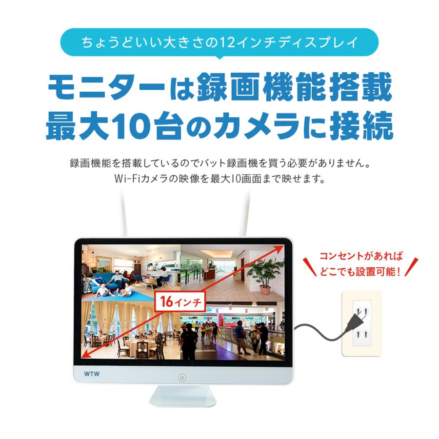 WTW 塚本無線 防犯カメラ ワイヤレス 屋外 1〜10台 大型モニター WTW 塚本無線 防犯カメラ ワイヤレス 屋外 1〜10台 大型モニター