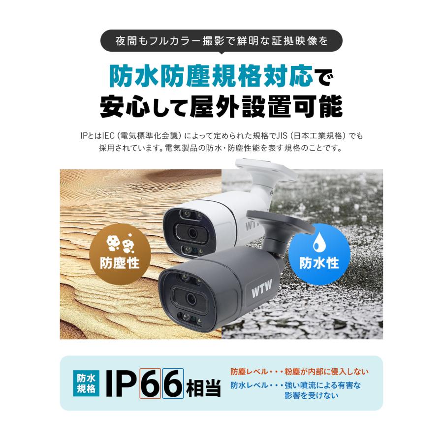 防犯カメラ 屋外 監視カメラ 録画機 セット AI 800万画素 4K PoE 電源不要 家庭用 業務用｜wtw｜15