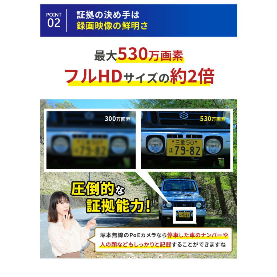 防犯カメラ 屋外 セット 1から8台 530万画素 Poe 監視カメラ 電源不要 家庭用 Xpoe 8set 塚本無線 通販 Yahoo ショッピング