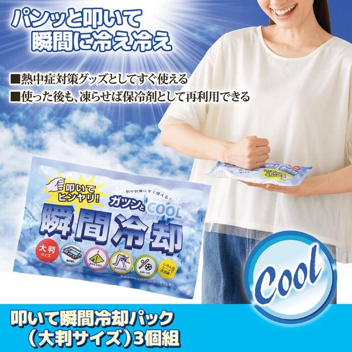 瞬間冷却グッズ 瞬間冷却パック 熱中症対策 叩く瞬間冷却剤 保冷剤として再利用可能 大判サイズ ３個入り Gt ワールドトレンド オンライン 通販 Yahoo ショッピング
