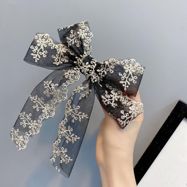 ブラック 黒レース バレッタ リボン 韓国 ヘアアクセサリー 刺繍 大きめ 髪飾り 髪留め 花柄 刺繍ピン ヘアクリップ ヘアバレッタ ハンドメイド Ygtx070 ワールドトレンド オンライン 通販 Yahoo ショッピング