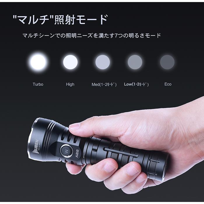 WUBEN 【A22】 フラッシュライトCREE XHP70.2 4500LM 充電式 防水IP68 最強強力 懐中電灯LEDハンディライト明るいアウトドア 登山 釣り 防災 | WUBEN | 05