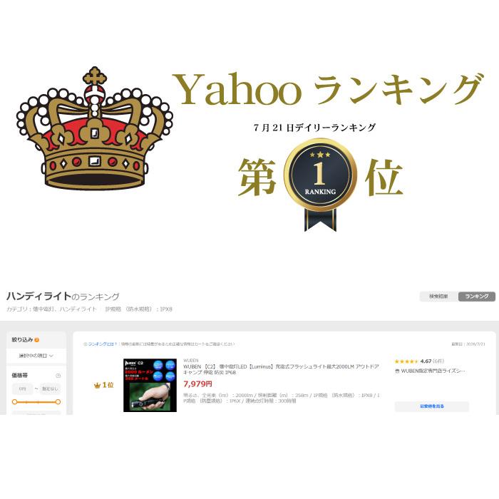 WUBEN 【C2】 懐中電灯LED【Luminus】充電式フラッシュライト最大2000LM アウトドア キャンプ 停電 防災 IP68 | WUBEN | 01