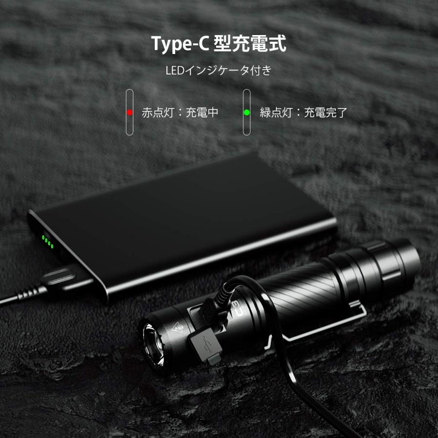 WUBEN【 C3】[OSRAM社 P9 LED]最強LED強力懐中電灯 LED強力ハンディライト(フラッシュライト) 高輝度 USB充電式 防水仕様キャンプギア アウトドア  防災 | WUBEN | 07