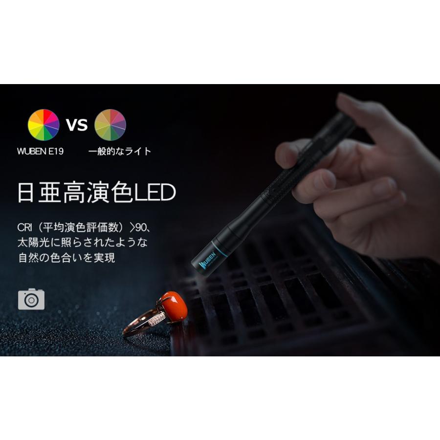 WUBEN【 E19B】ペンライト懐中電灯【日亜化学 219C】 200LM 小型  医療用 メディカル 看護師用 介護用  高CRI 防水IP68 単四電池使用 | WUBEN | 05