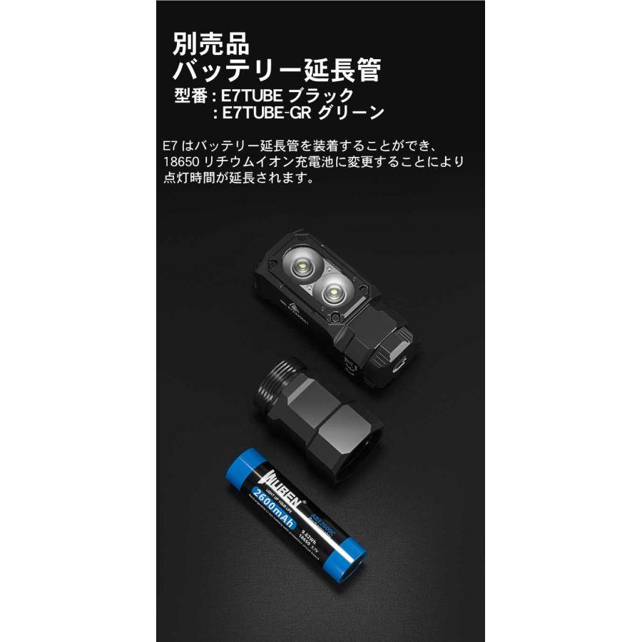 【WUBEN】【E7】ヘッドライト、ハンディライト兼用 超小型軽量 LED懐中電灯 led フラッシュライト 明るさ最大1800ルーメン[TYPE-C充電] | WUBEN | 18