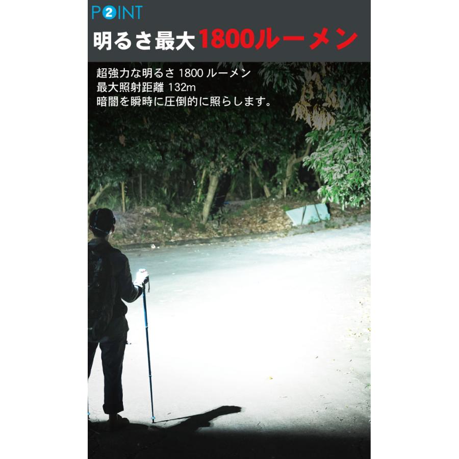【WUBEN】【E7】ヘッドライト、ハンディライト兼用 超小型軽量 LED懐中電灯 led フラッシュライト 明るさ最大1800ルーメン[TYPE-C充電] | WUBEN | 10