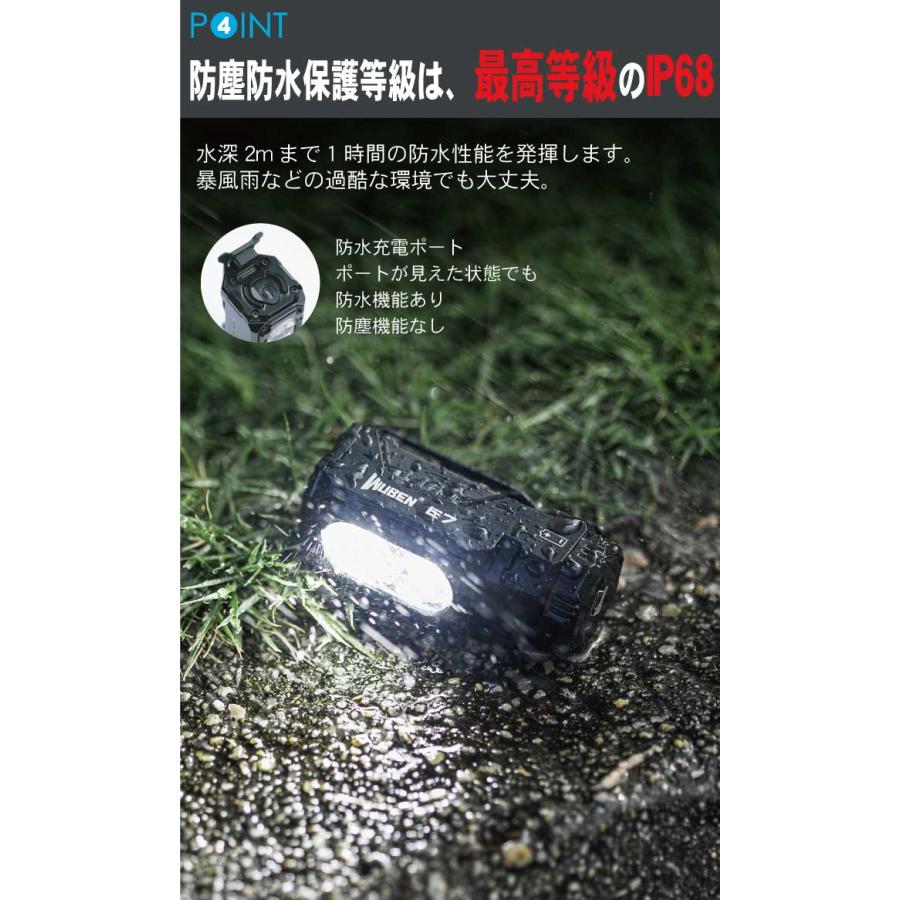 【WUBEN】【E7】ヘッドライト、ハンディライト兼用 超小型軽量 LED懐中電灯 led フラッシュライト 明るさ最大1800ルーメン[TYPE-C充電] | WUBEN | 13