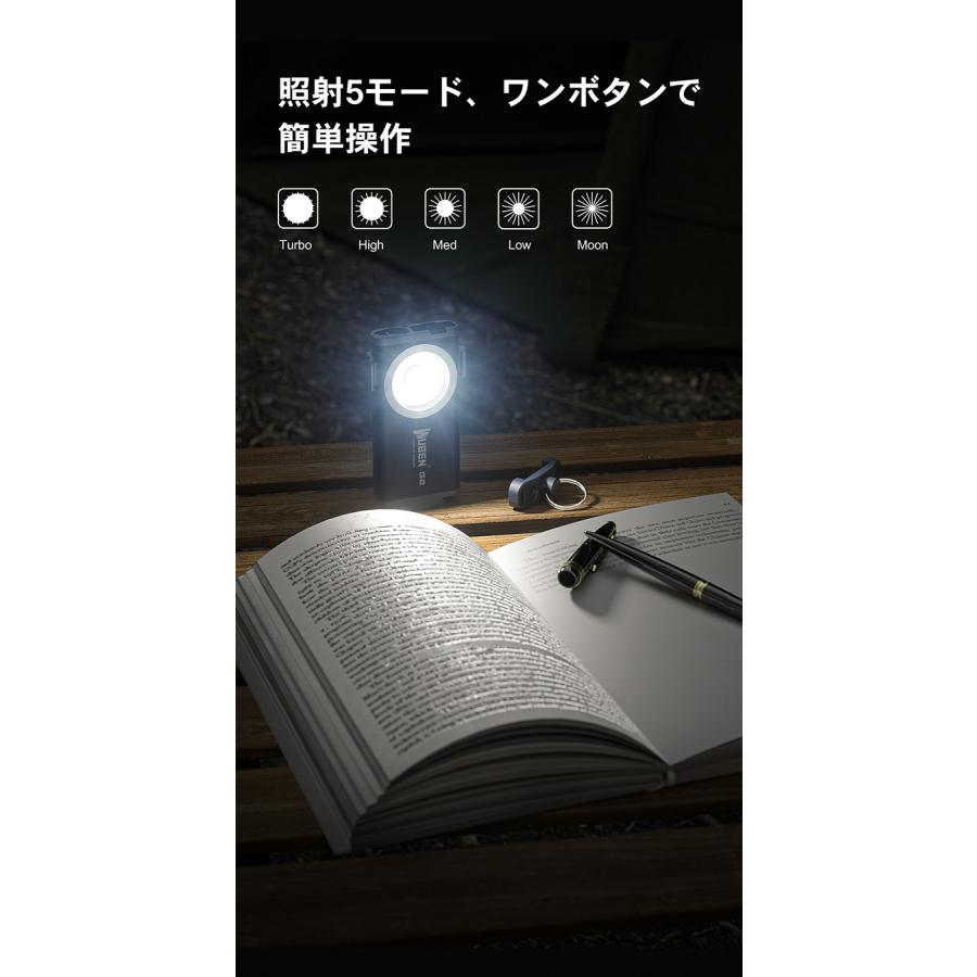 WUBEN【G2】 超小型軽量 EDCキーホルダーライト 500LM マグネット付 懐中電灯LEDハンディライト 充電式 | WUBEN | 13