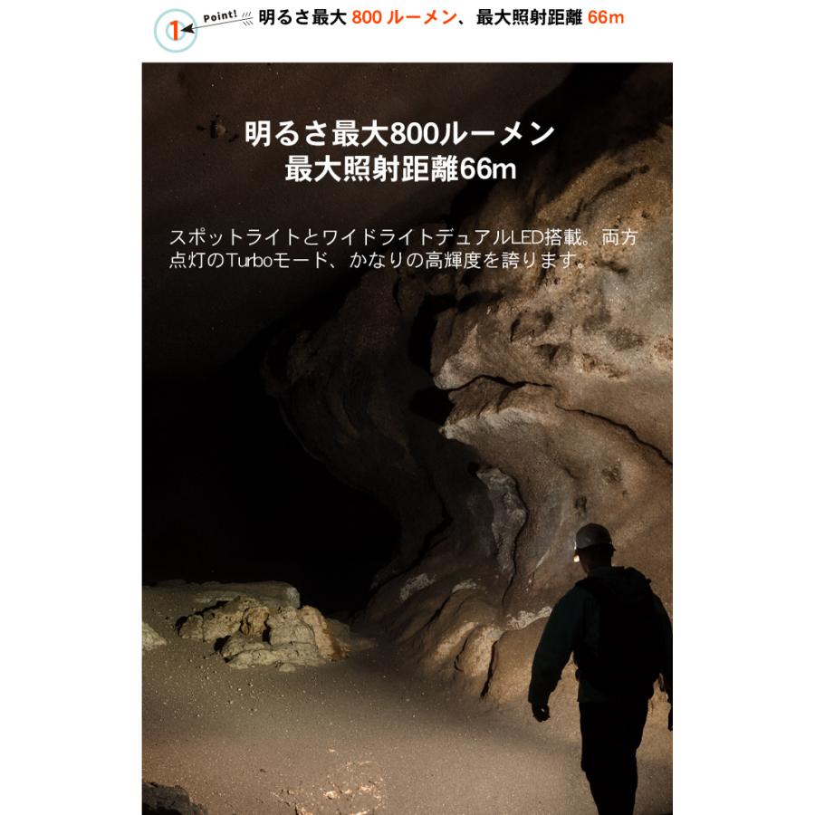 【WUBEN】【H4】超小型 LED懐中電灯 ledヘッドライト フラッシュライト 明るさ最大800ルーメン[ワイド&スポットデュアルLED]北海道　沖縄送料別途330円 | WUBEN | 05