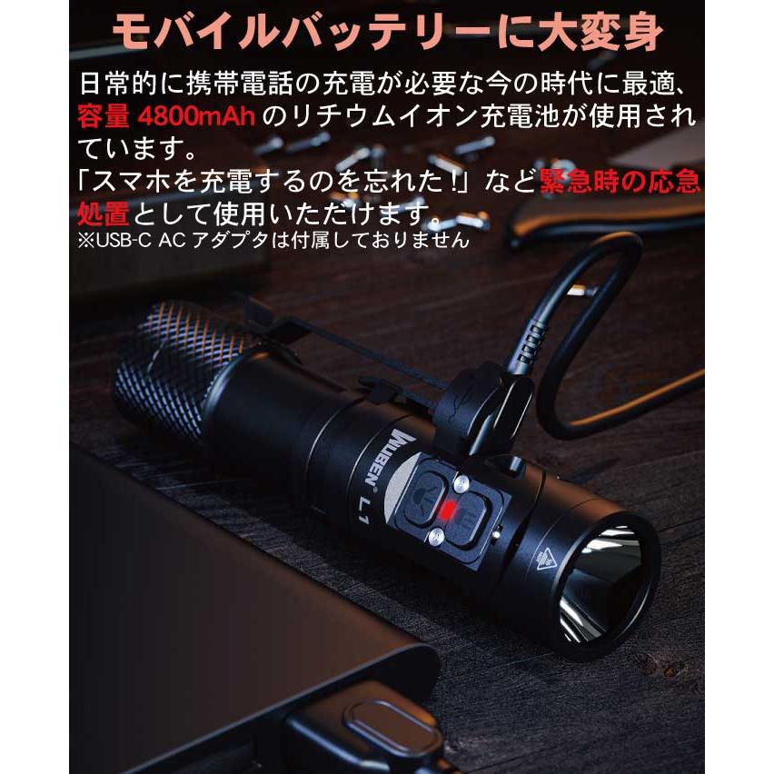 【WUBEN】【L1】[送料無料]小型軽量 強力LED懐中電灯 高輝度ledハンディライト フラッシュライト[TYPE-C充電][米国Luminous SST40 LED] | WUBEN | 11