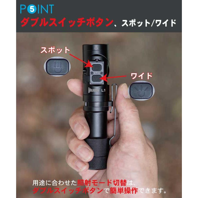 【WUBEN】【L1】[送料無料]小型軽量 強力LED懐中電灯 高輝度ledハンディライト フラッシュライト[TYPE-C充電][米国Luminous SST40 LED] | WUBEN | 15