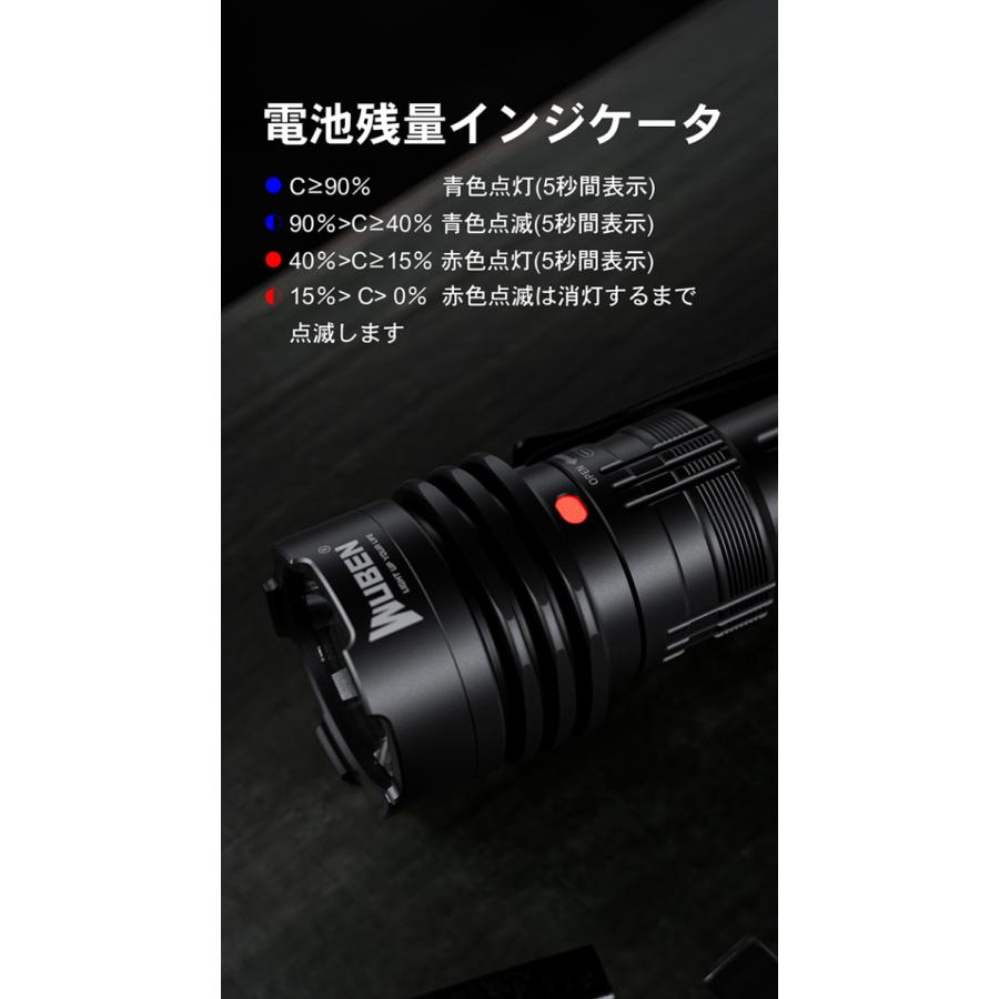 WUBEN T1 懐中電灯 2000ルーメン IP68 Wuben T1 Tactical Flashlight - 2000 Lumens Powerful Self