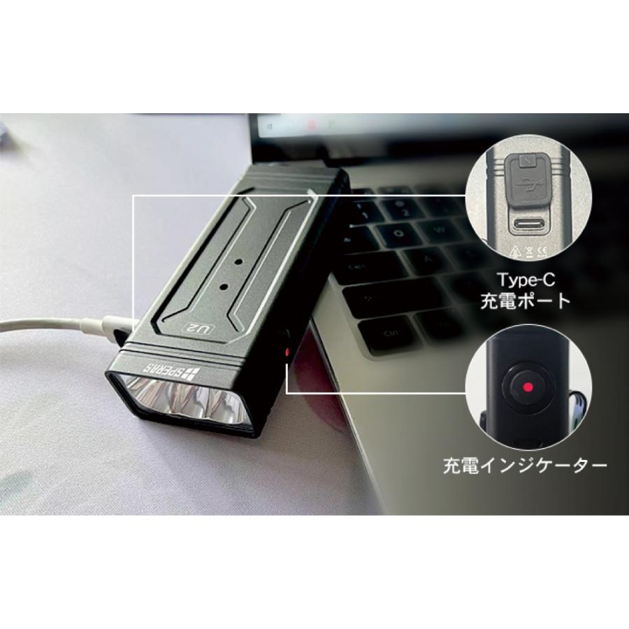 【SPERAS U2】自転車ライト ハンディライト LED 懐中電灯 充電式 ロードバイク 夜間走行ライト 防水 強光 |  | 14