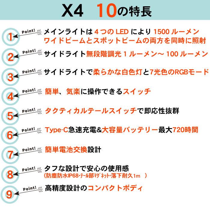 【WUBEN】【X4】超小型 LED懐中電灯 ledハンディライト フラッシュライト 明るさ最大1500ルーメン[ワイド+スポット同時点灯] | WUBEN | 05