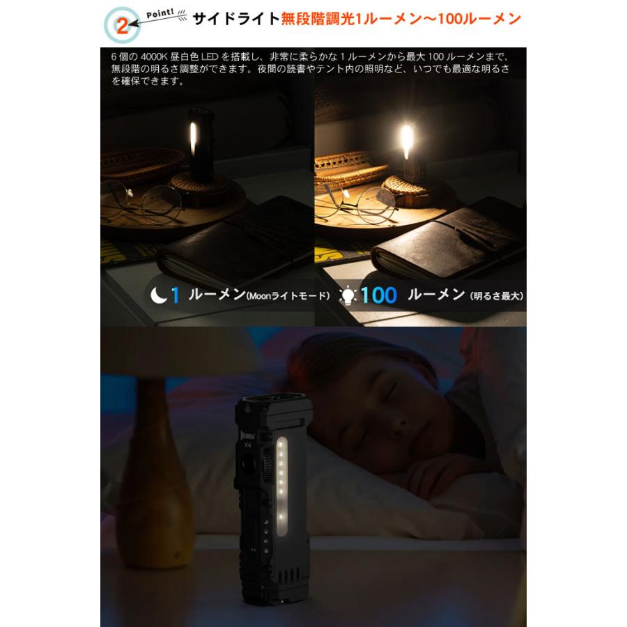 【WUBEN】【X4】超小型 LED懐中電灯 ledハンディライト フラッシュライト 明るさ最大1500ルーメン[ワイド+スポット同時点灯] | WUBEN | 08