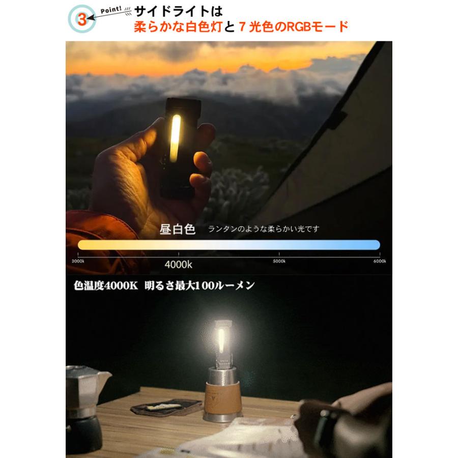 【WUBEN】【X4】超小型 LED懐中電灯 ledハンディライト フラッシュライト 明るさ最大1500ルーメン[ワイド+スポット同時点灯] | WUBEN | 10