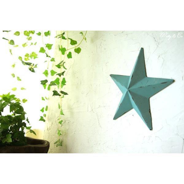 壁飾り STAR M-size Blue ( アンティーク調 置物 壁掛け 星型 オーナメント ブリキ ) KI｜wutty｜06