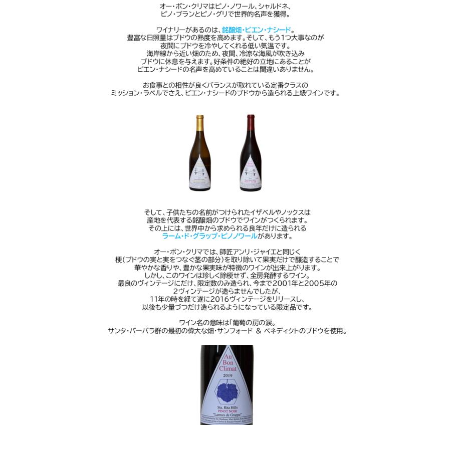 オー　ボン　クリマ　ワイナリー　ラーム　ド　グラップ　ピノノワール　2019　赤ワイン　正規品_3