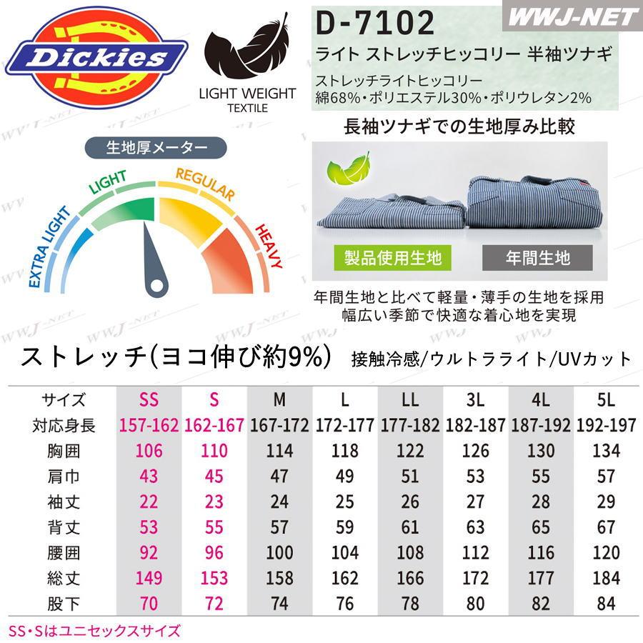 Dickies（ディッキーズ） つなぎ服 Dickies D-7102 つなぎ 半袖 薄手