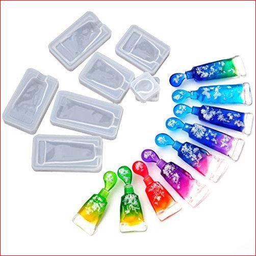 柔らかい レジン型 シリコンモールド Funshowcase 絵具 3種類 顔料 色素形 歯磨き形 ブローチ形 チューブ レジン用品 Raffles Mn