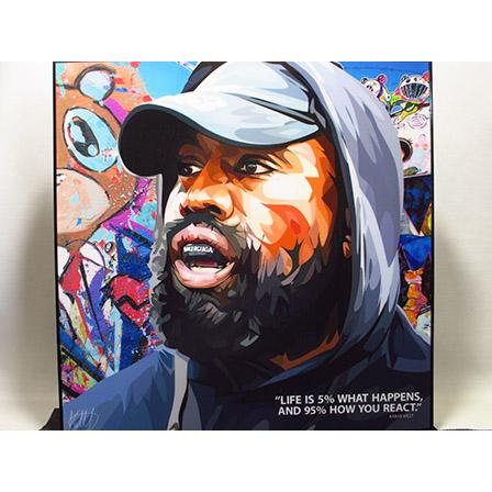 【やち・新品 No 308】 ポップアートパネル カニエ ウエスト 新品 No 308】 ポップアートパネル カニエ ウエスト HIPHOP : ポップ