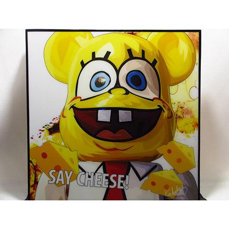 新品 No 377】 ポップアートパネル ベアブリック スポンジボブ