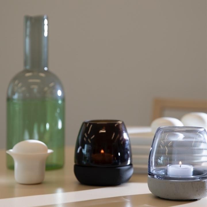 キャンドルホルダー ガラス コンクリート 北欧 おしゃれ