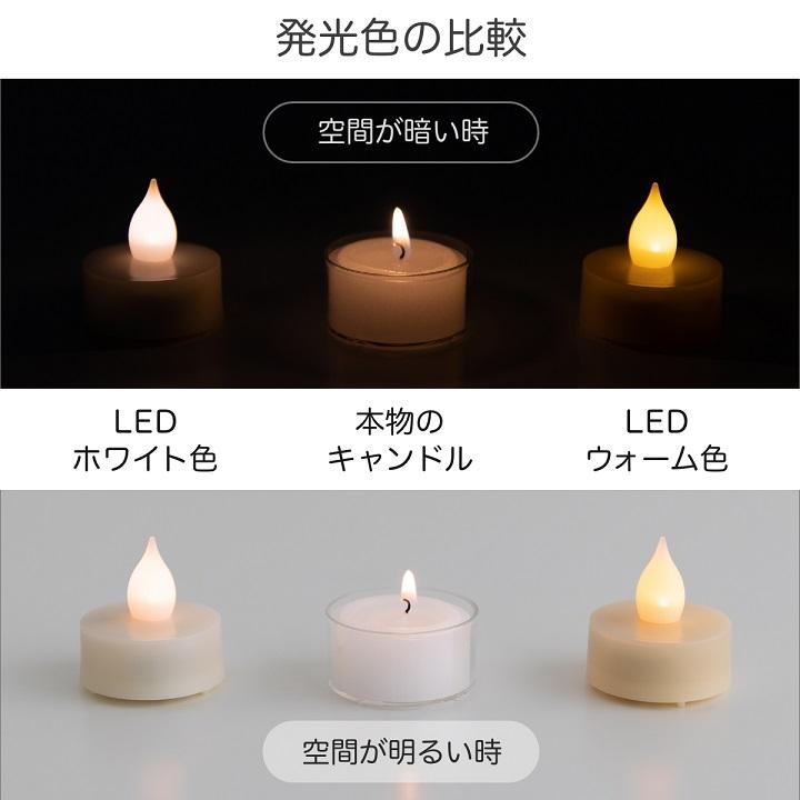 LEDキャンドル ティーライト 3.9cm 4色セット 2色 リモコン付き 電池式 北欧 かわいい LEDキャンドルライト 自動消灯 自動点灯 タイマー 調光 電池付き WY｜wystyle｜14