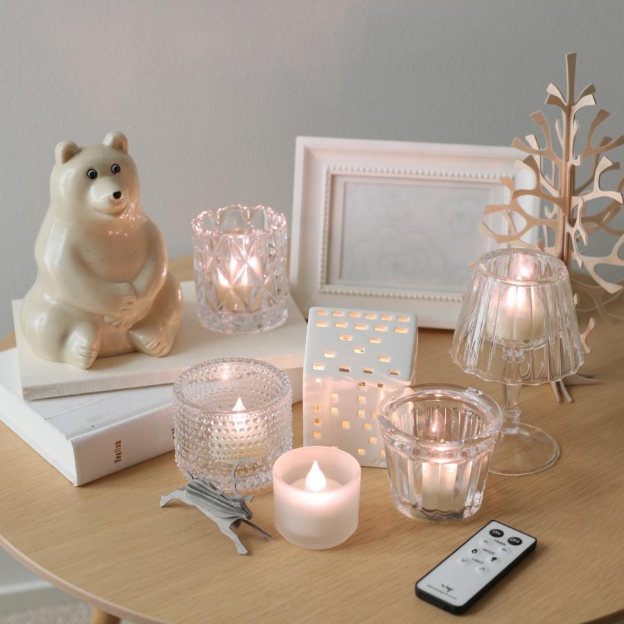 LEDキャンドル ティーライト 3.9cm 5個セット クリアタイプ リモコン付き 電池式 北欧 かわいい LEDキャンドルライト 自動消灯 自動点灯 タイマー 透明 調光 WY |  | 04