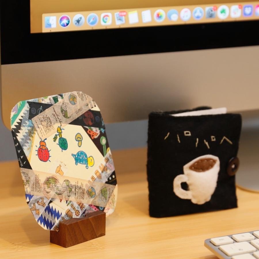 木製 カードスタンド 2個セット 木製ブロック マルチスタンド カードホルダー シンプル おしゃれ カード はがき 写真 ペン ウォールナット 北欧 スタンド WY |  | 04