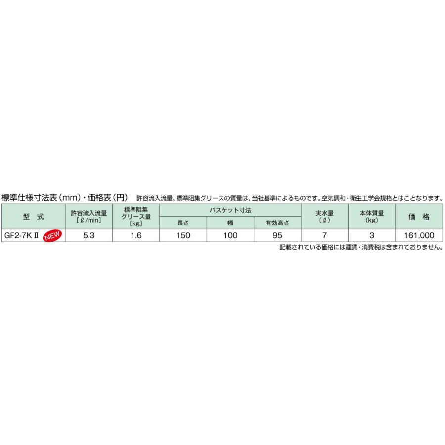 ホーコス FRP製床置型グリース阻集器 GF2-7KII 外寸420×270×225H ホーコス FRP製床置型グリース阻集器 GF2-7KII 外寸420×270×225H