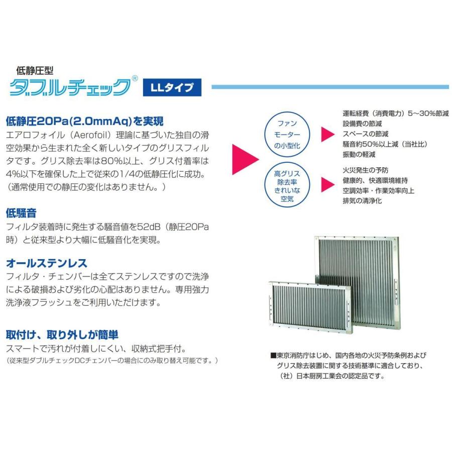 クラコ グリスフィルタ LL-40H ダブルチェック LLタイプ 片面単体型 低