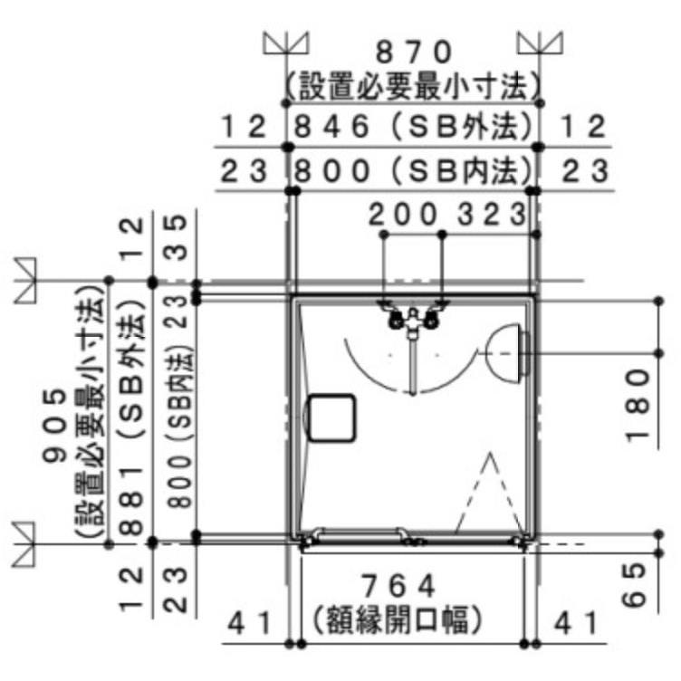 ハウステック シャワールーム RJS0808サイズ 内法寸法:D800×W800 ハウステック シャワールーム RJS0808サイズ 内法寸法:D800×W800