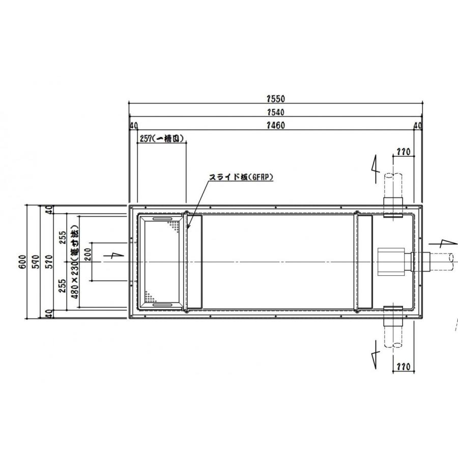 下田エコテック FRP製浅型 グリーストラップ SK30SC-RZLI 鋼板蓋付き
