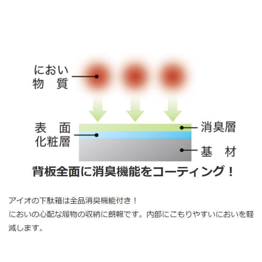 アイオ産業 玄関収納 SL-600 鏡面白 間口600mm サイズW600mm×D243mm