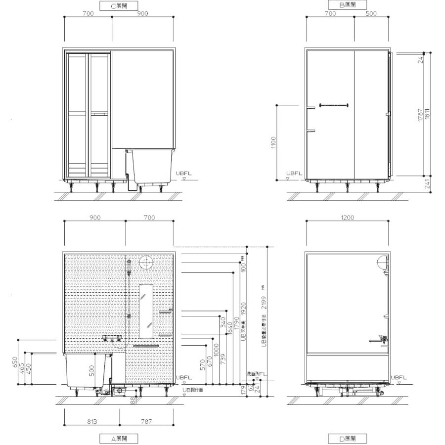 【送料無料】TOTO WHシリーズ 1216サイズ Tタイプ 写真壁色 マンションリモデルバスルーム(オプション対応、メーカー直送)|x-cellents|05