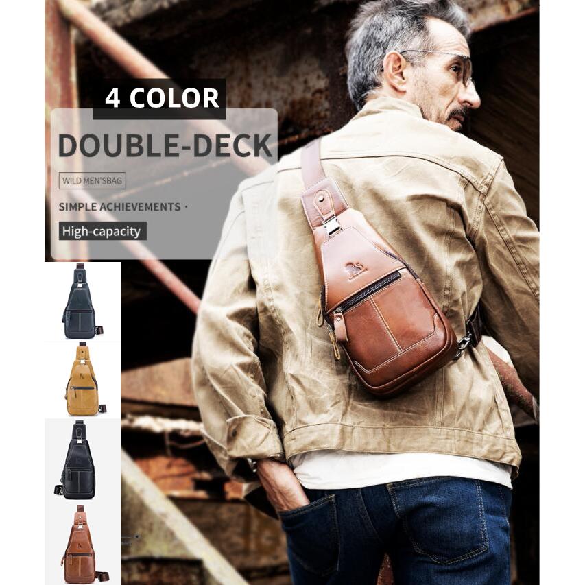 ショルダーバッグ メンズ ボディバッグ 本革 大容量 肩掛けバッグ 斜めがけバッグ 防水 ワンショルダーバッグ  斜めがけ iPad収納可能 人気 通勤 旅行 盗難防止 | 
