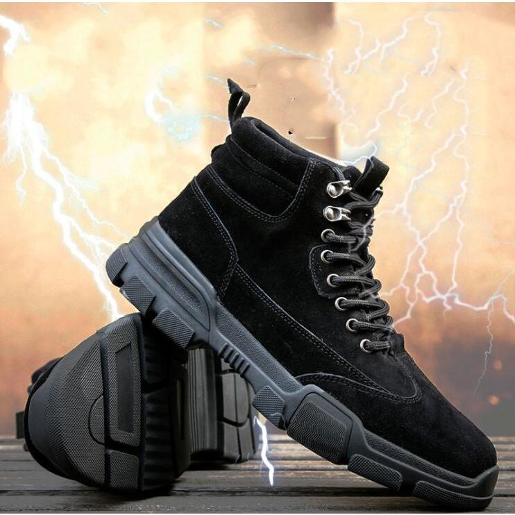 安全靴 作業靴 おしゃれ ハイカット あんぜん靴 革靴 スエード 工事