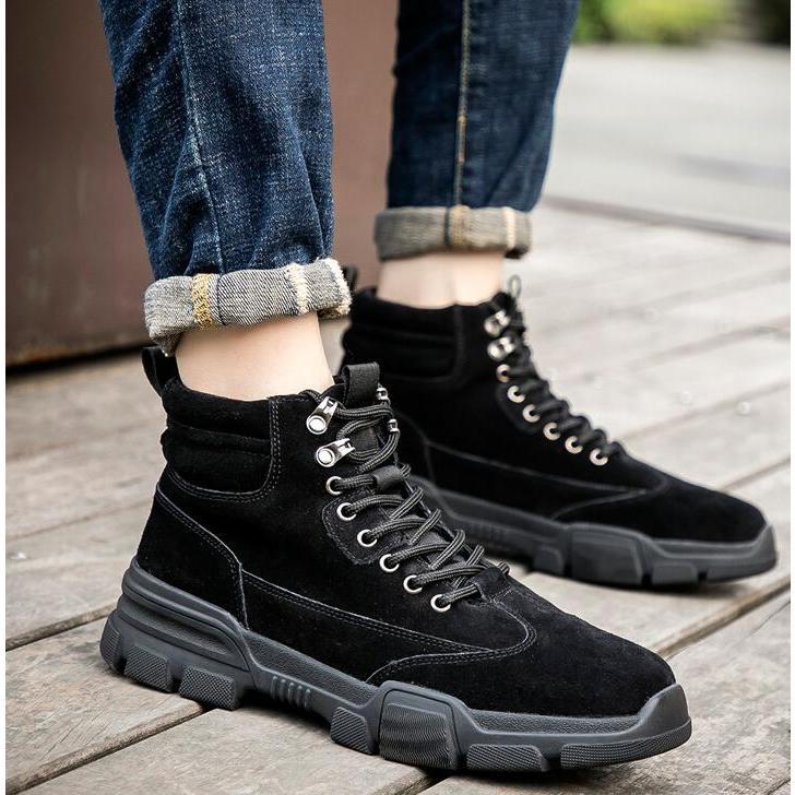 安全靴 作業靴 おしゃれ ハイカット あんぜん靴 革靴 スエード 工事