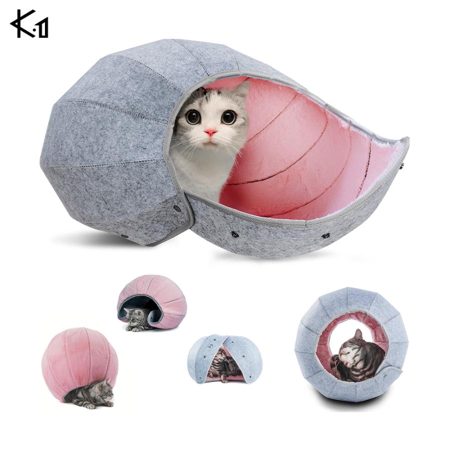 K 1猫 ベッド 物品 猫ハウス かわいい キャットハウス 折りたたみ式 猫 1多機能 8 In おもちゃ ボール 丸洗える ペットハウス トンネル