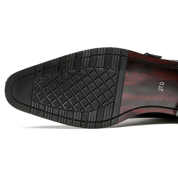 ビジネスシューズ メンズ ダブルモンクストラップ 履き脱ぎやすい 革靴