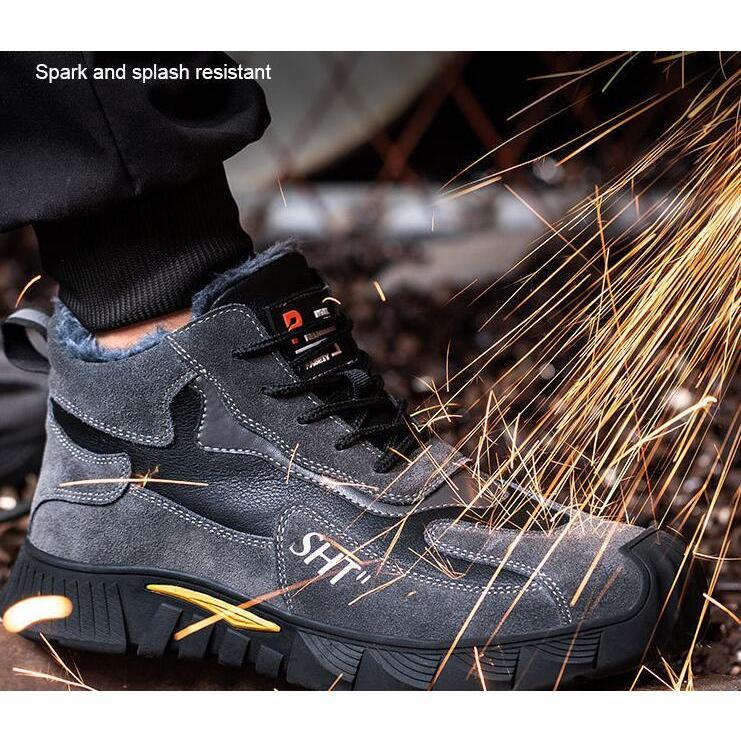 ハイカット 安全靴 メンズ 作業靴 おしゃれ あんぜん靴 革靴 労働保険靴 先芯 つま先保護 耐磨耗 防滑 絶縁  防水 防寒 防滑 踏み抜き防止 2色 2タイプ |  | 05