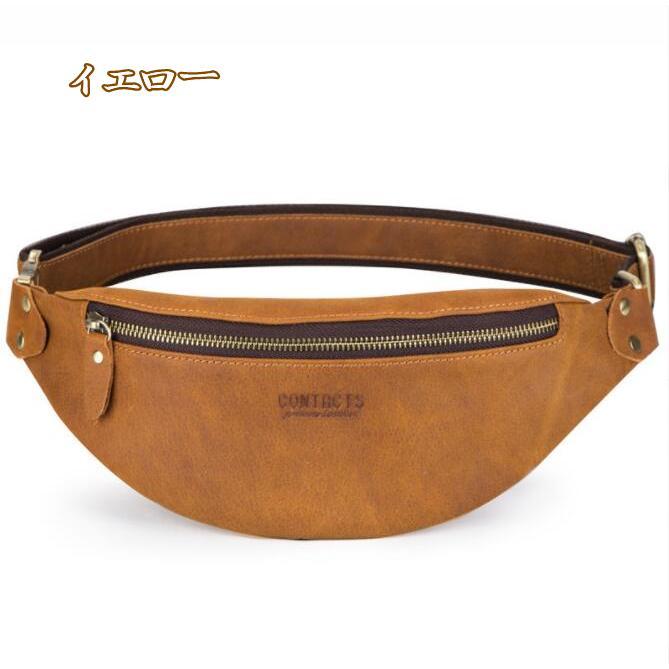 ボディバッグ メンズ ウエストポーチ ボディバック レザー 牛革 革 横型 軽量 コンパクト ヴィンテージ |  | 10