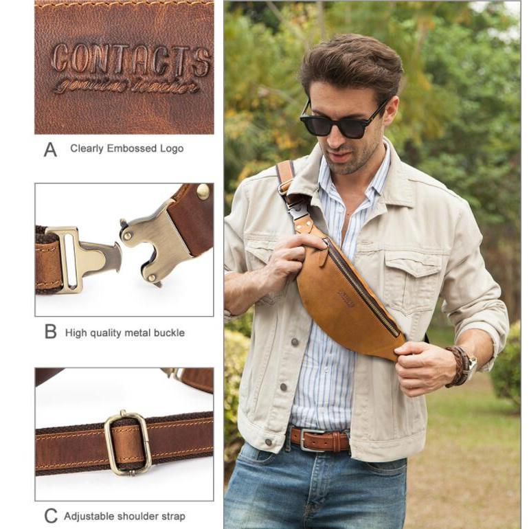 ボディバッグ メンズ ウエストポーチ ボディバック レザー 牛革 革 横型 軽量 コンパクト ヴィンテージ |  | 06