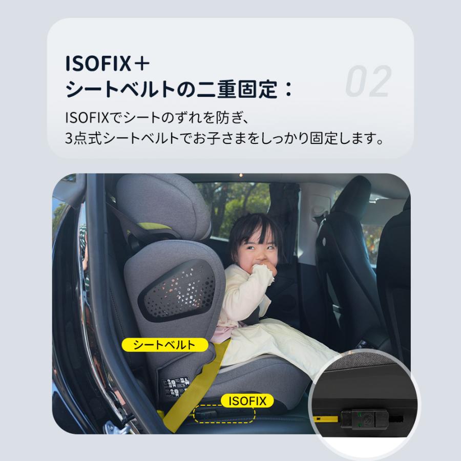 ジュニアシート 肘掛け付き 3歳~12歳頃 新安全基準R129適合
