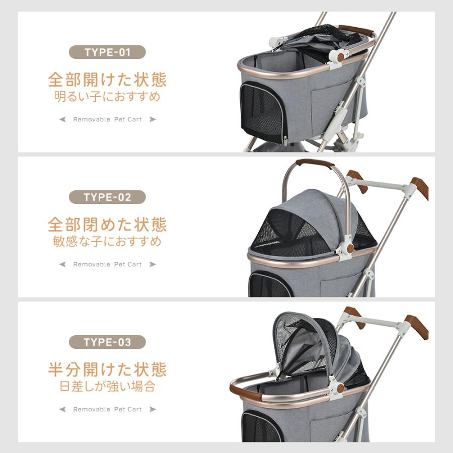 ペットカート 対面式 分離式 2way 折りたたみ フルオーペン 4輪 ストッパー付き 犬カート ドッグカート バッグ カート ペット用 介護 お出かけ 旅行 通院 |  | 19
