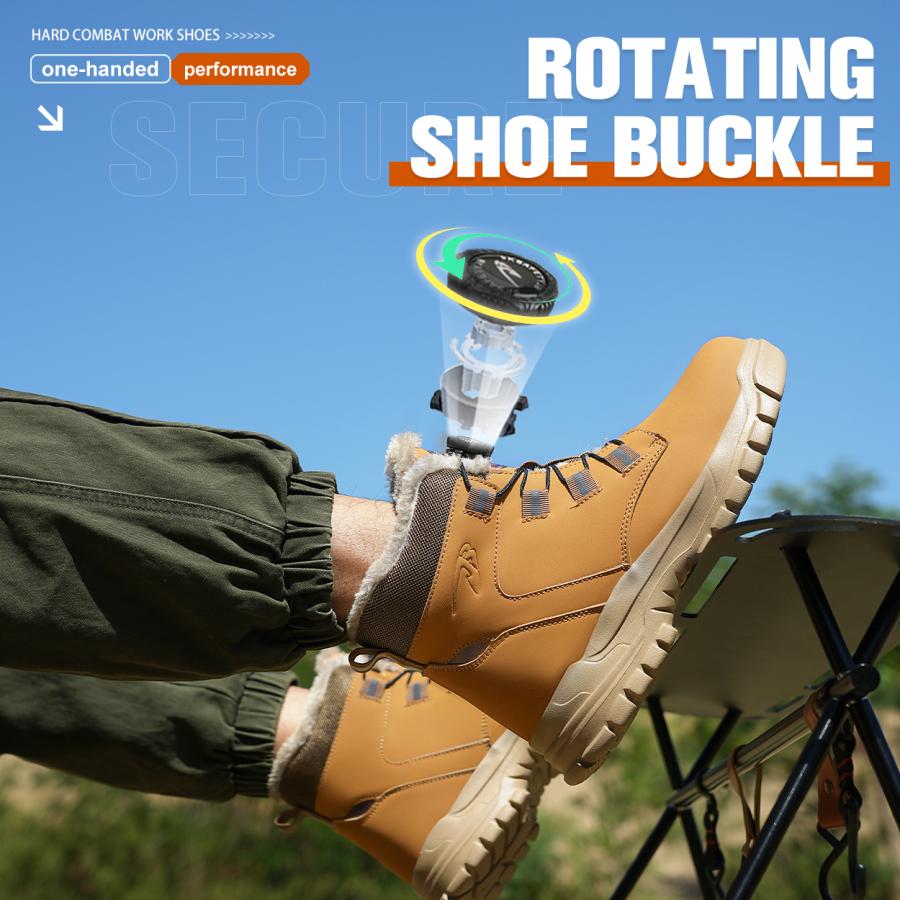 安全靴 ハイカット 防寒作業靴 メンズ レディース ダイヤル式 セフティーシューズ 防水安全靴 踏み抜き防止 鋼制先芯 つま先保護 衝撃吸収  防滑 絶縁 3E |  | 05