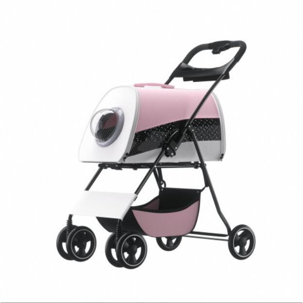 ペットカート 猫犬 ベビーカー アルミ 分離型 収納 コンパクト 3Way 折りたたみ 4輪 前輪360°回転 後輪ブレーキ付 飛び出し防止 外出便利 組み立て簡単 |  | 03